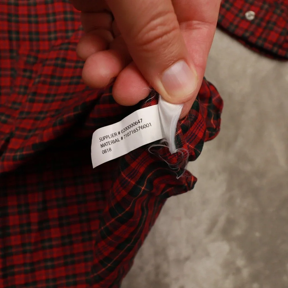 Ralph‎ Lauren Red Green Tartan Plaid Long Sleeve Button Up Shirt size XL